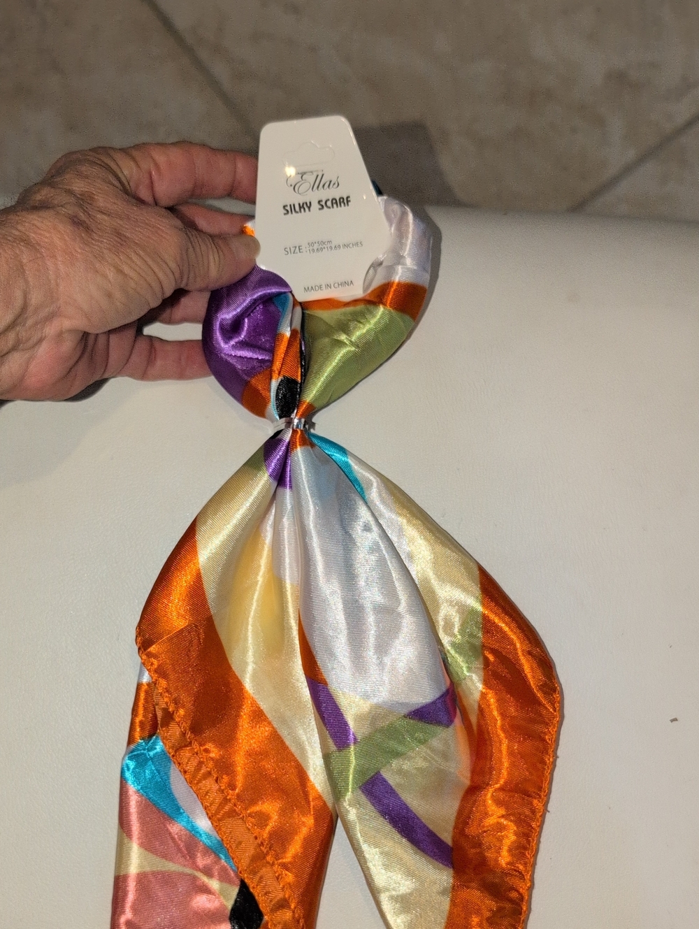 Ella's Silky Scarf - Multi-Color Satin Neck Scarf